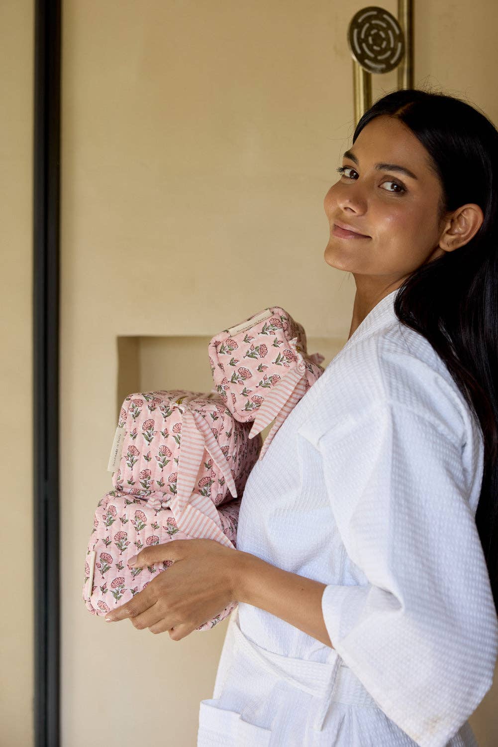 Organic Cotton Toiletry Bag (Small) - Ditsy Floral Blush - Image 6