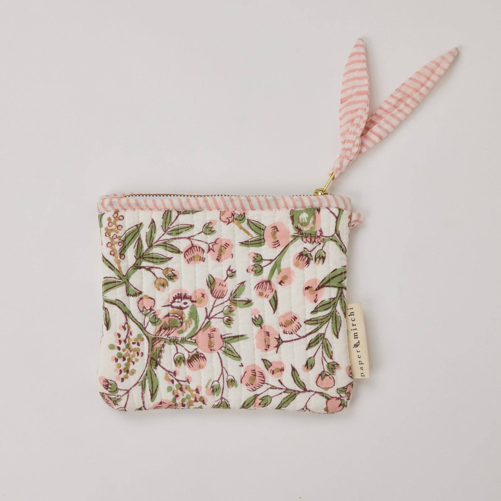Organic Cotton Zipped Pouch Set 2pk - Floral Blush - Image 2