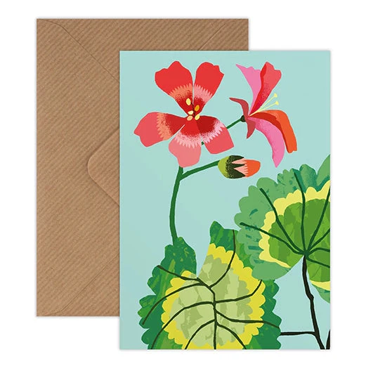 Pack of 8 'Geranium' Mini Greetings Cards