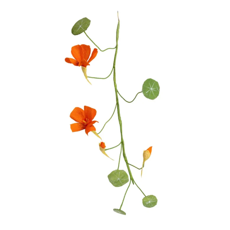 Handmade Paper Hanging Nasturtium Decoration - Image 3