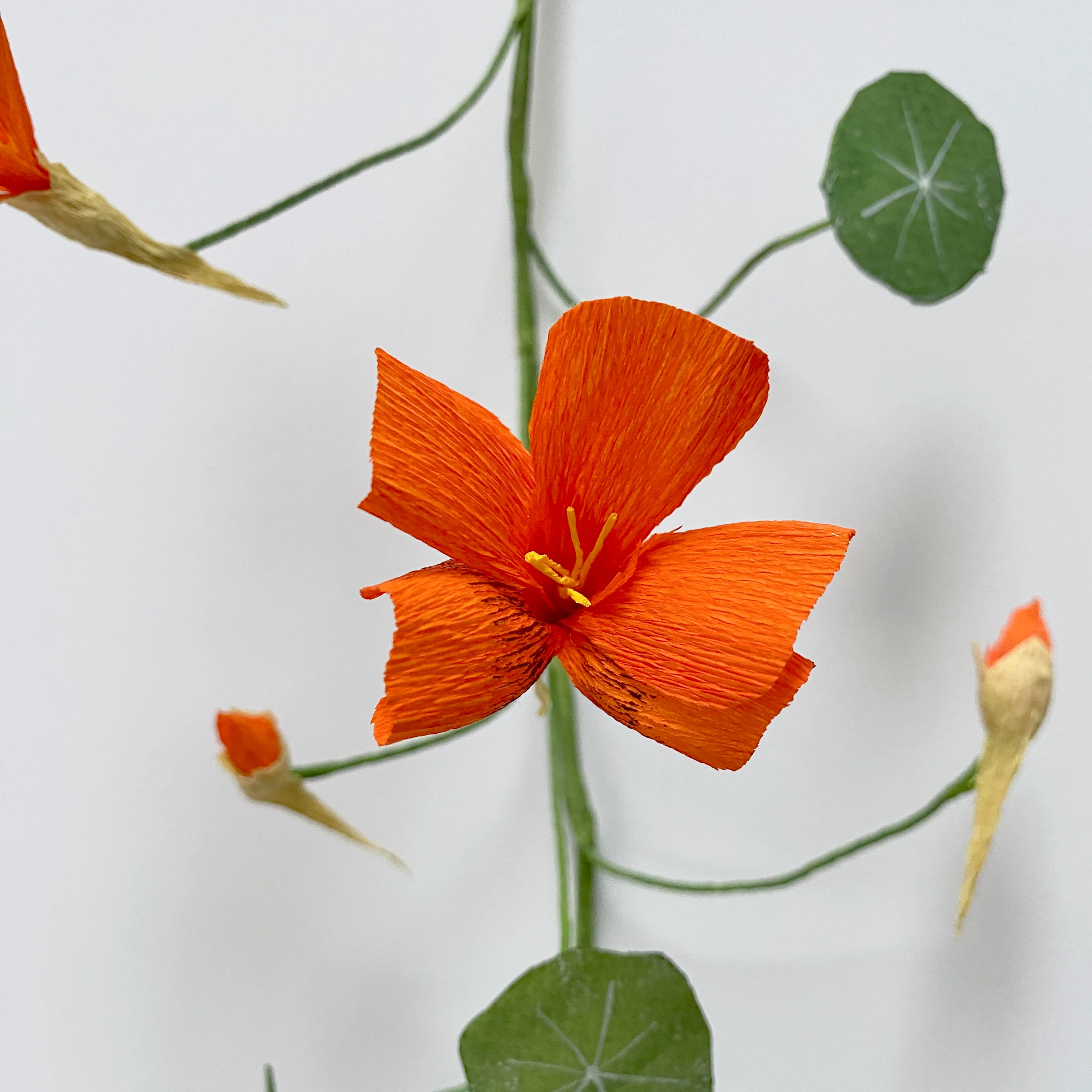 Handmade Paper Hanging Nasturtium Decoration - Image 4