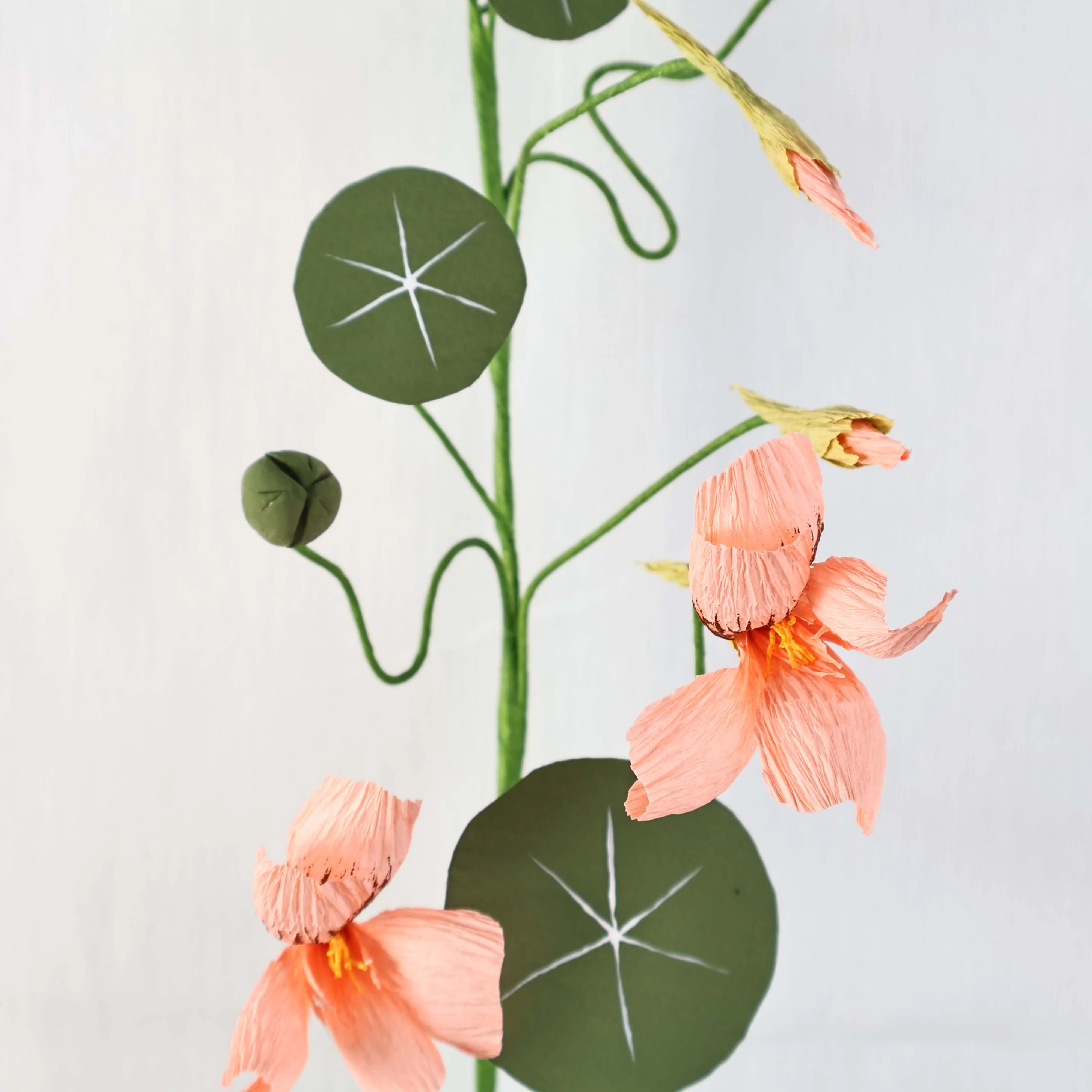 Handmade Paper Hanging Nasturtium Decoration - Image 5