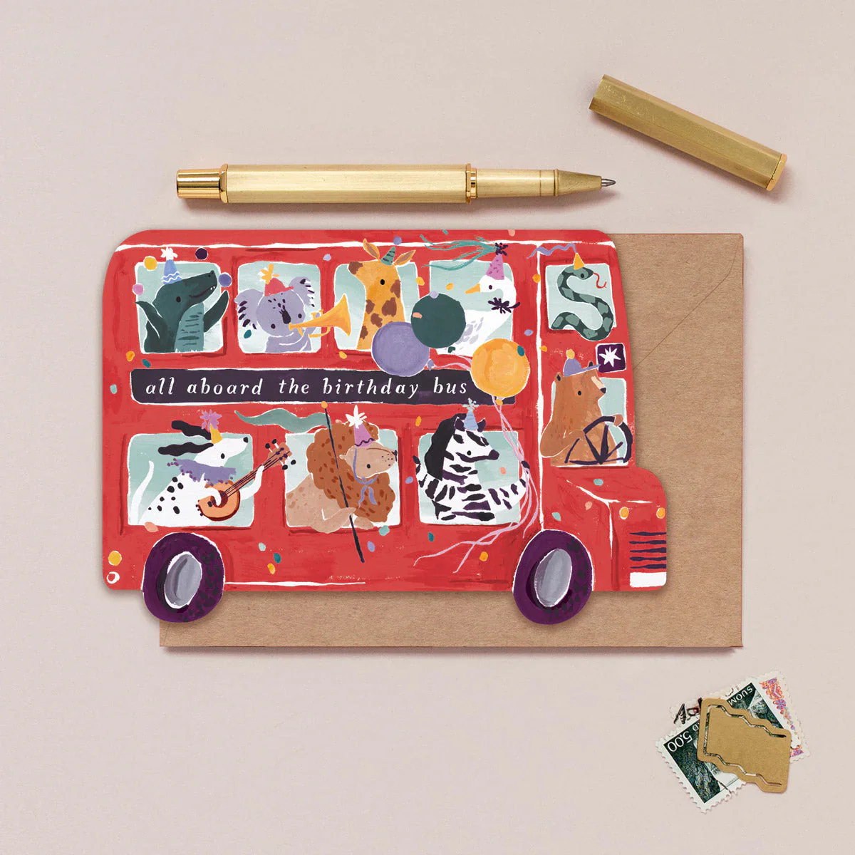 'Party Bus' Greetings Card
