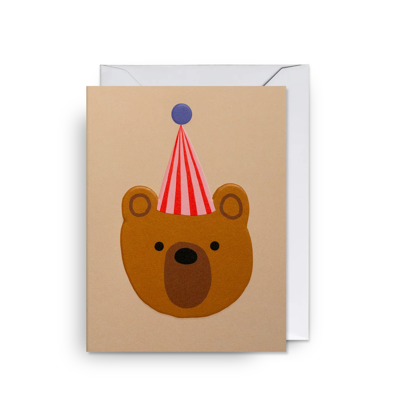 'Party Hat Bear' Mini Greetings Card