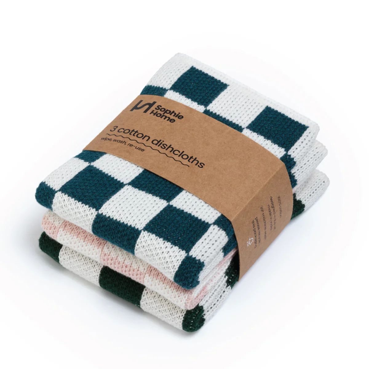 Knitted Cotton Dishcloths - Set of 3 - Image 4