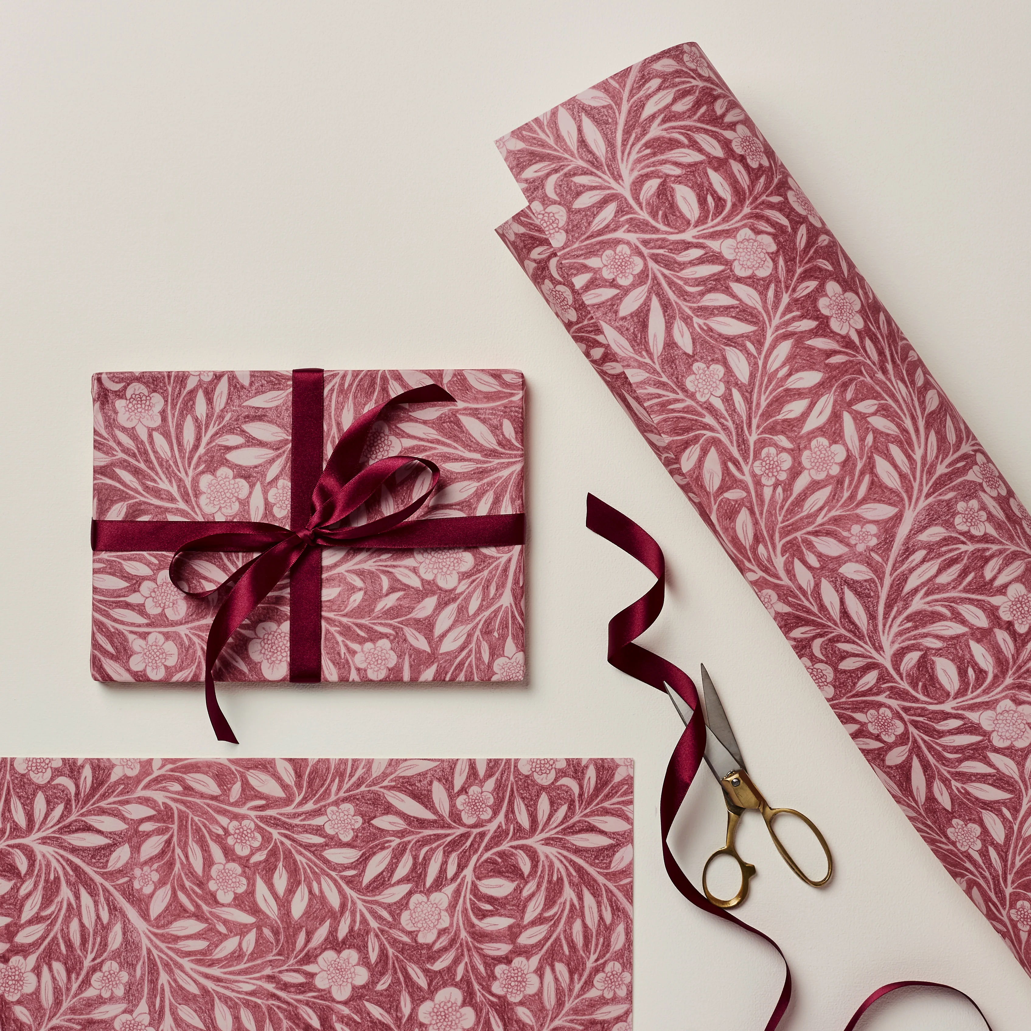 'Pink Flora’ Wrapping Paper