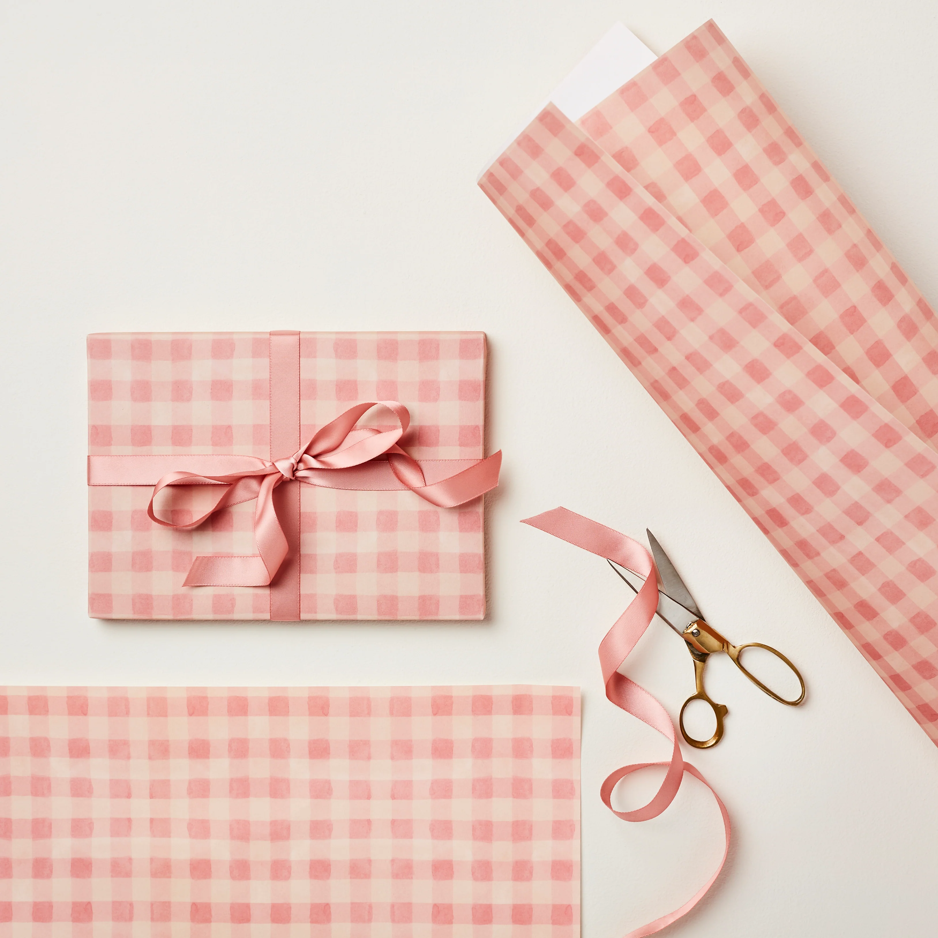 'Pink Gingham' Wrapping Paper