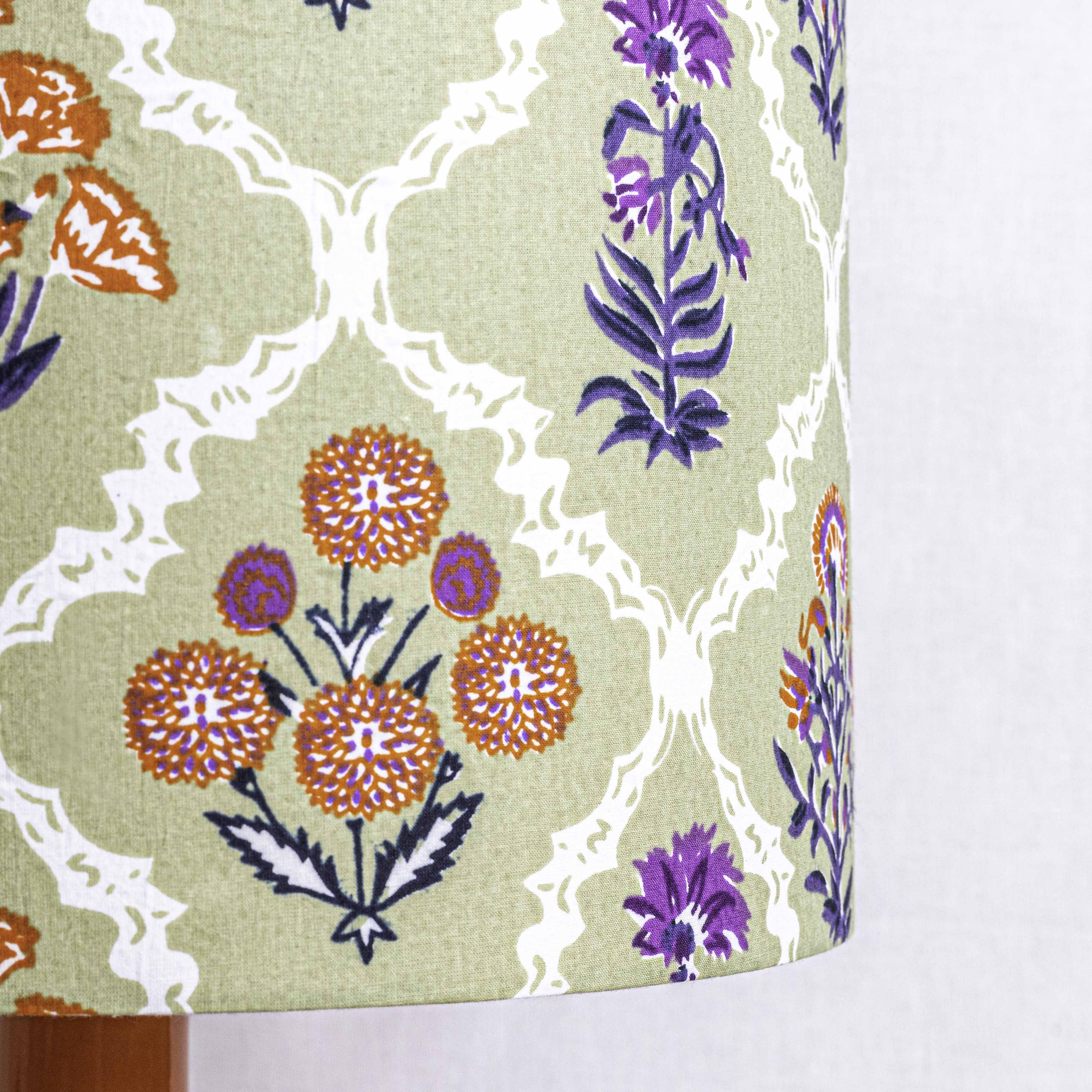 Pink Table Lamp & Sage 'Trellis' Shade - Image 3