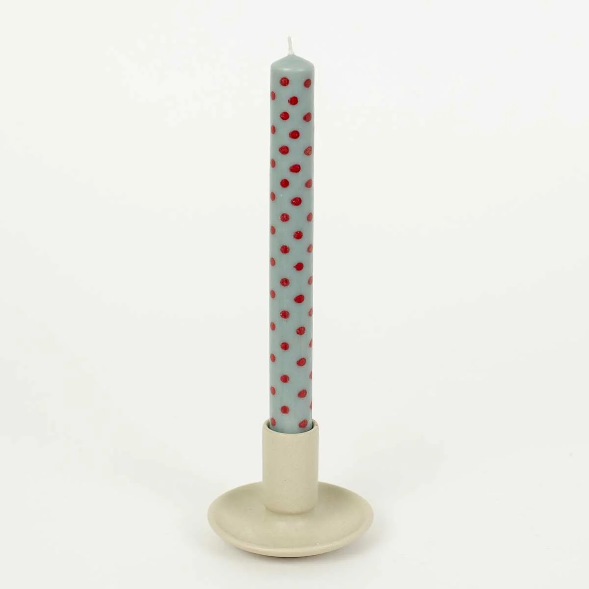 Polka Dot Light Blue/Red Candles - Pack of 2