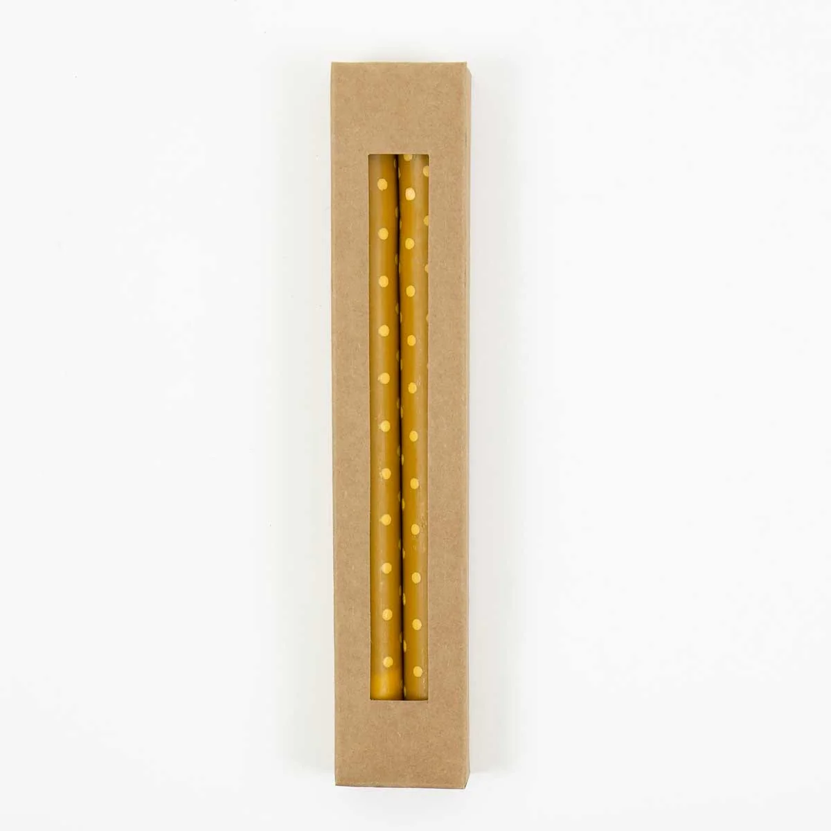 Polka Dot Mustard & Orange Candles - Pack of 2 - Image 2