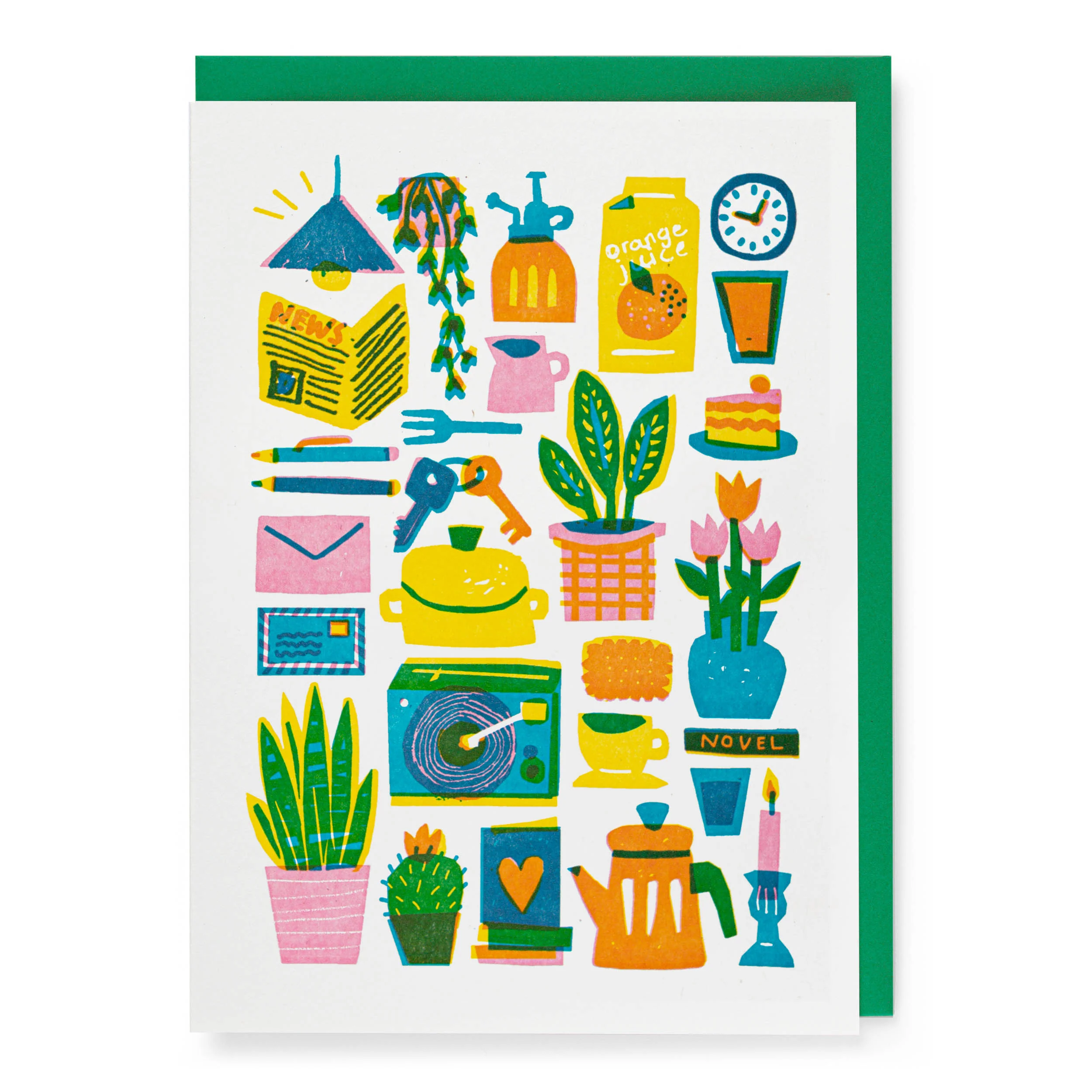 'Home and Plants' Greetings Card