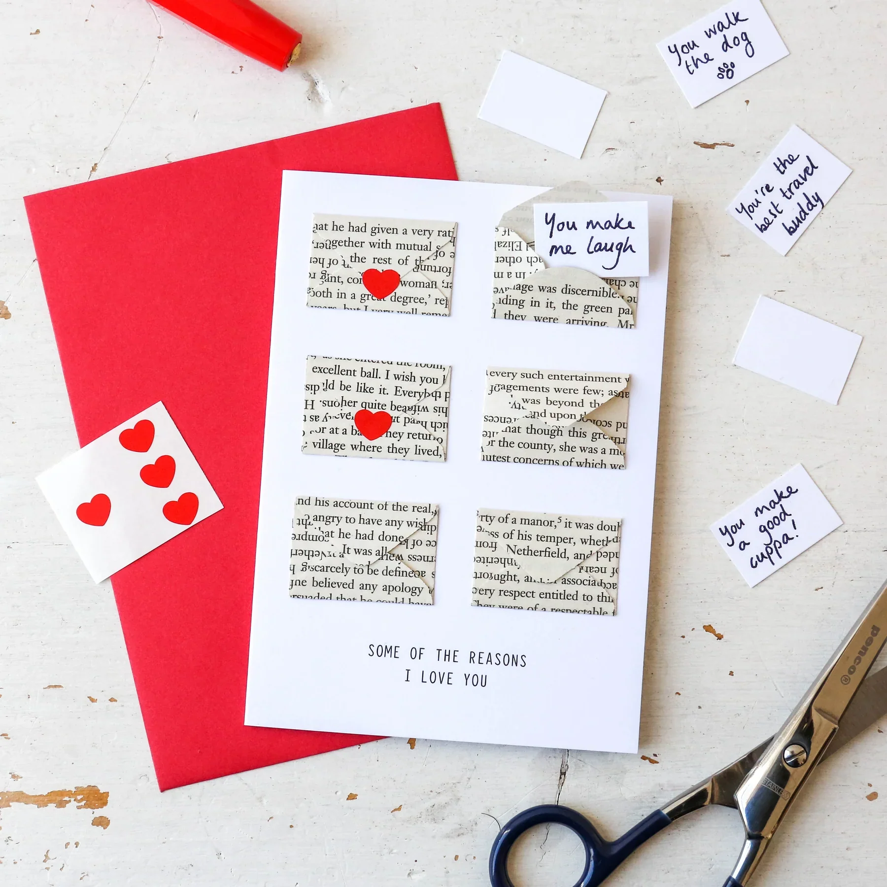 'Reasons Why I Love You' Mini Envelope Card