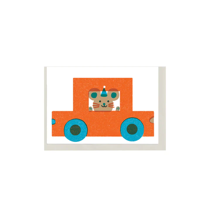 'Red Car' Mini Greetings Card - Image 2