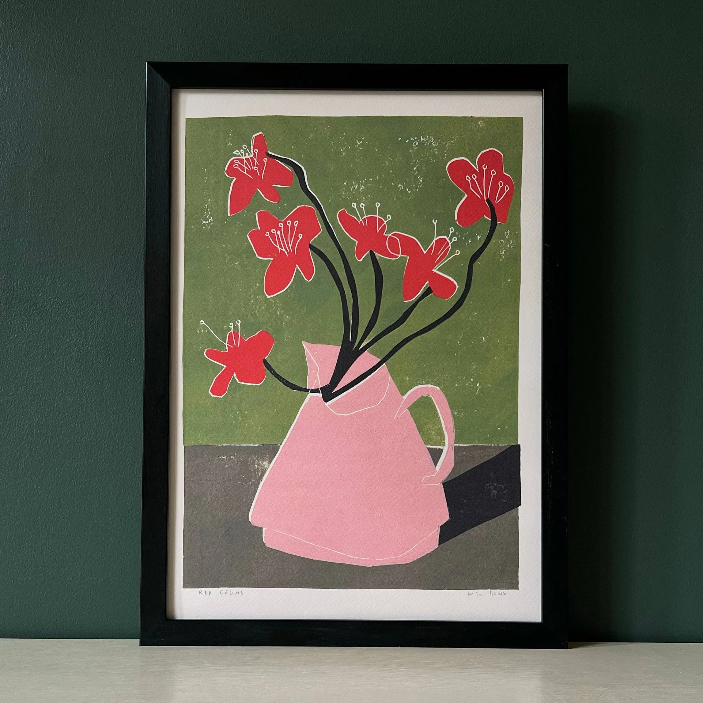 'Red Geums' Art Print - Image 2