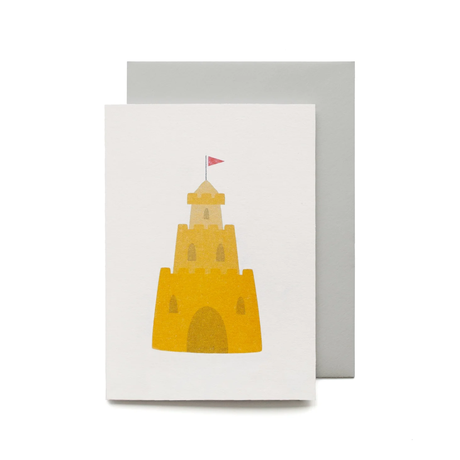 'Risograph Sandcastle' Mini Greetings Card