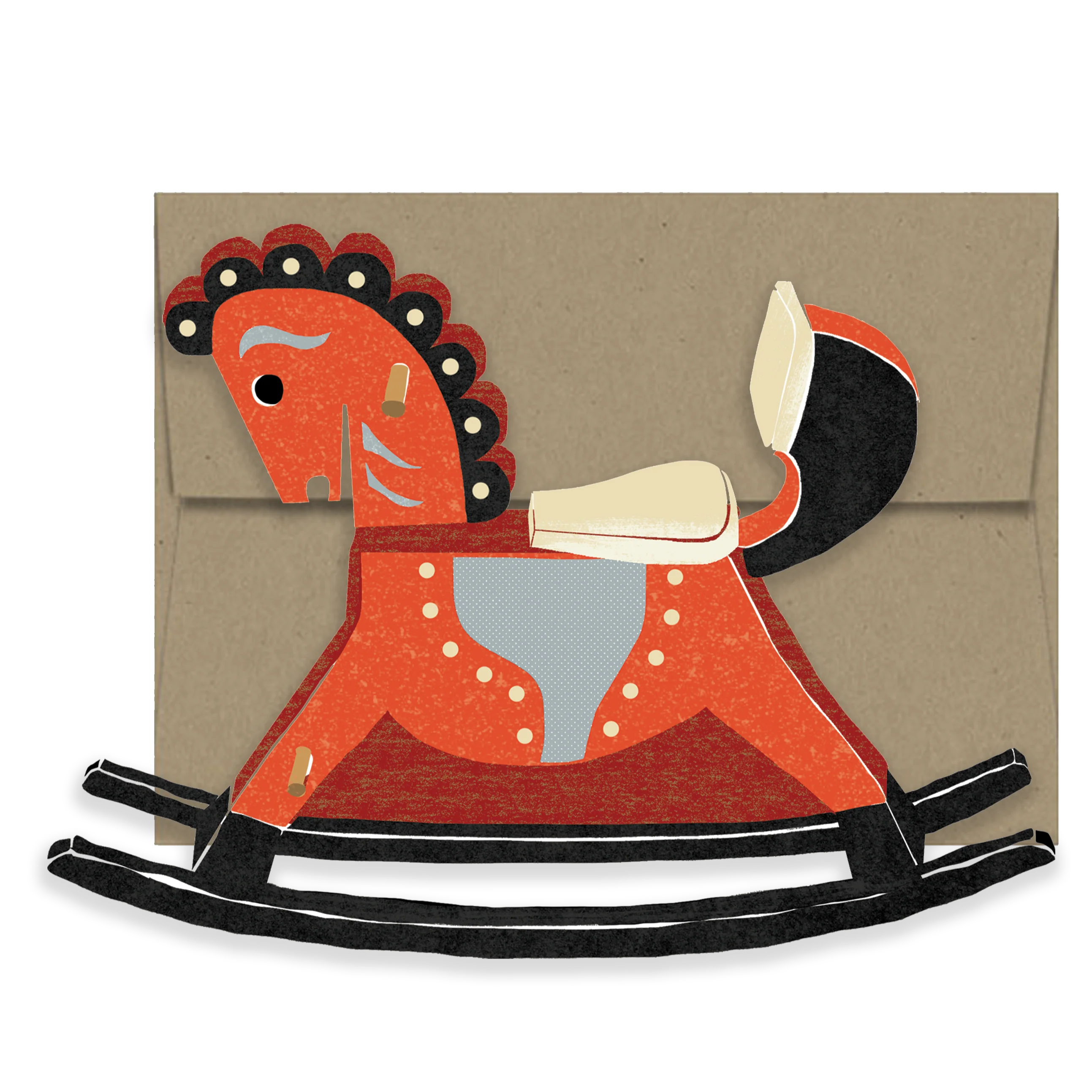 'Rocking Horse' Greetings Card