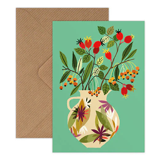 'Rosehips' Greetings Card