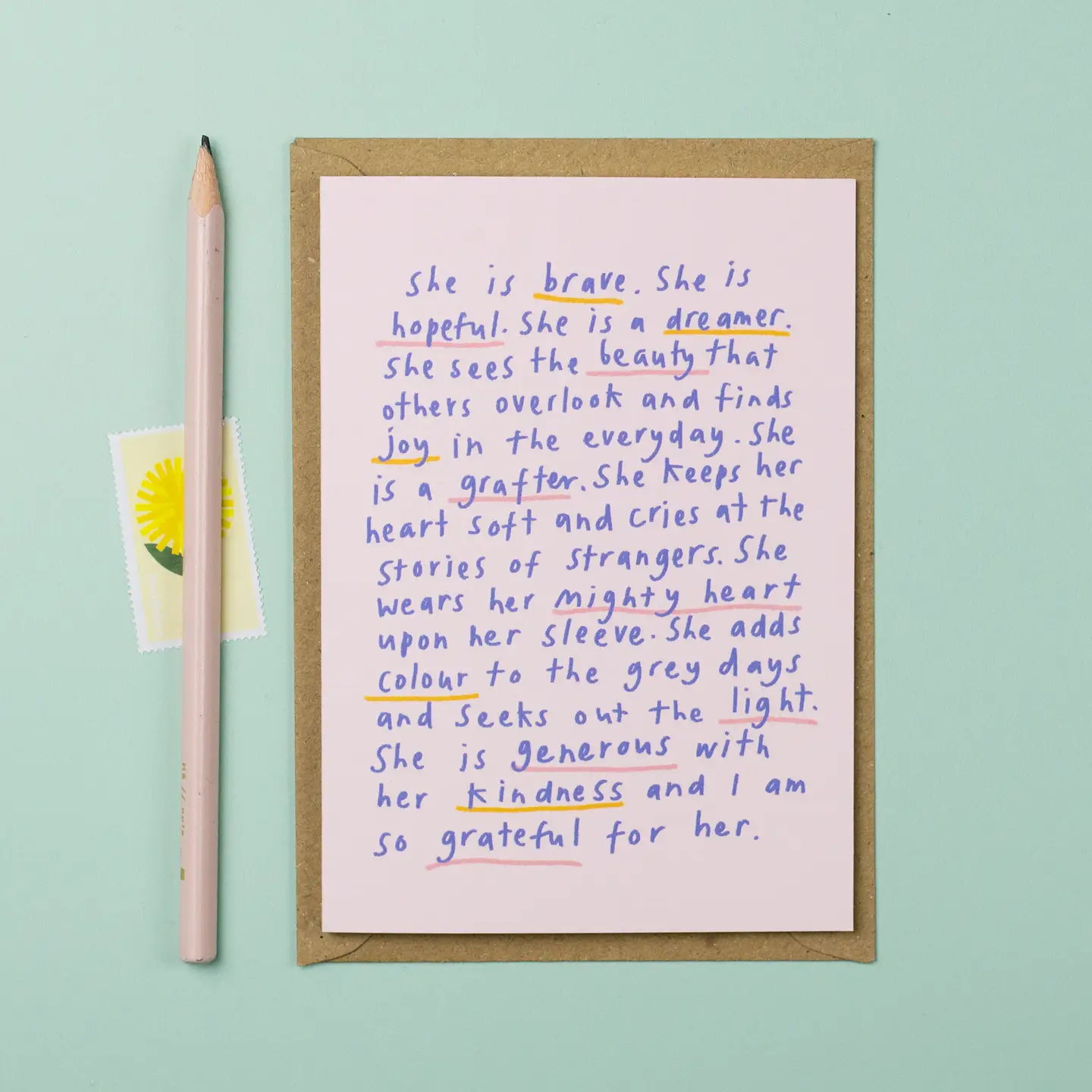 'She is...' Greetings Card