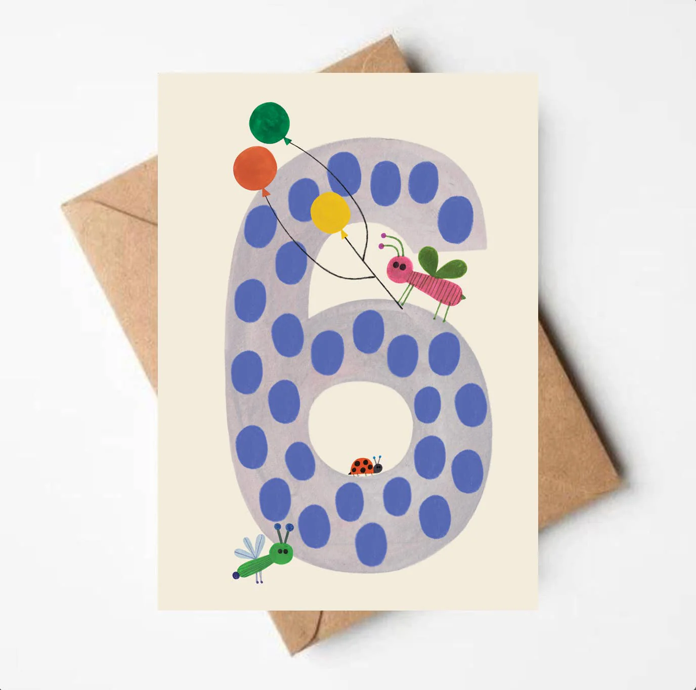 'Six' Greetings Card