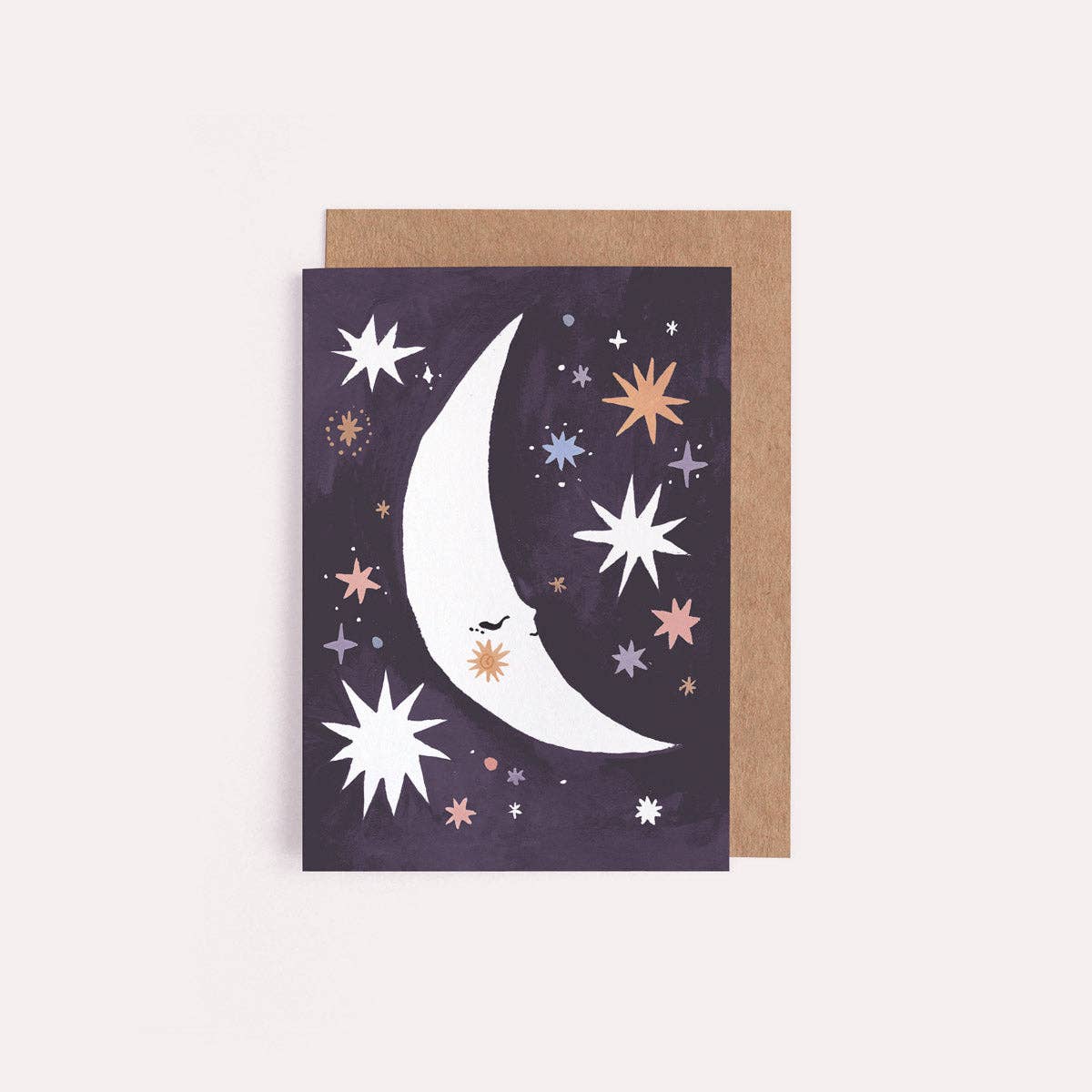 'Sleeping Moon' Mini Greetings Card