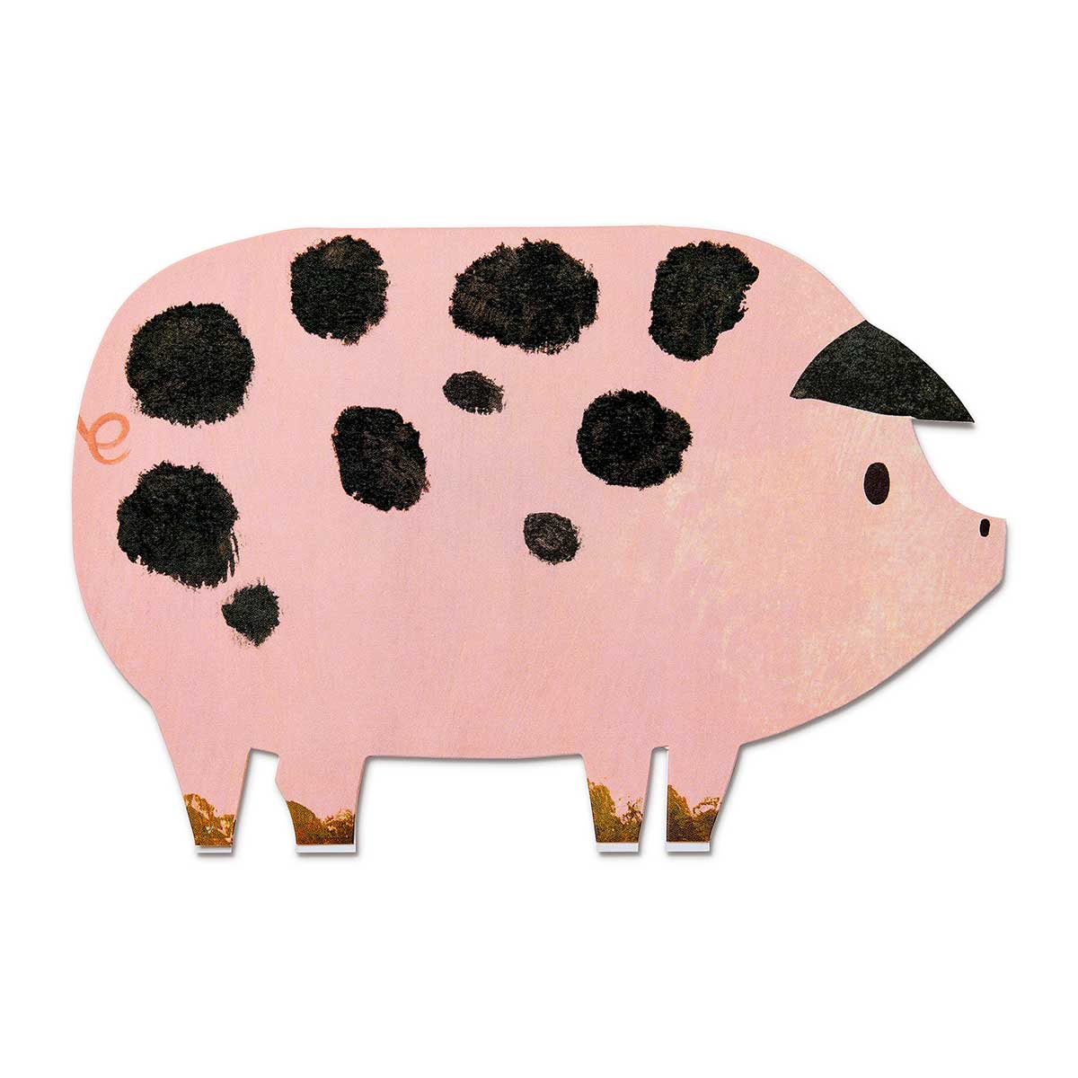 Spotty Pig Shaped Greetings Card