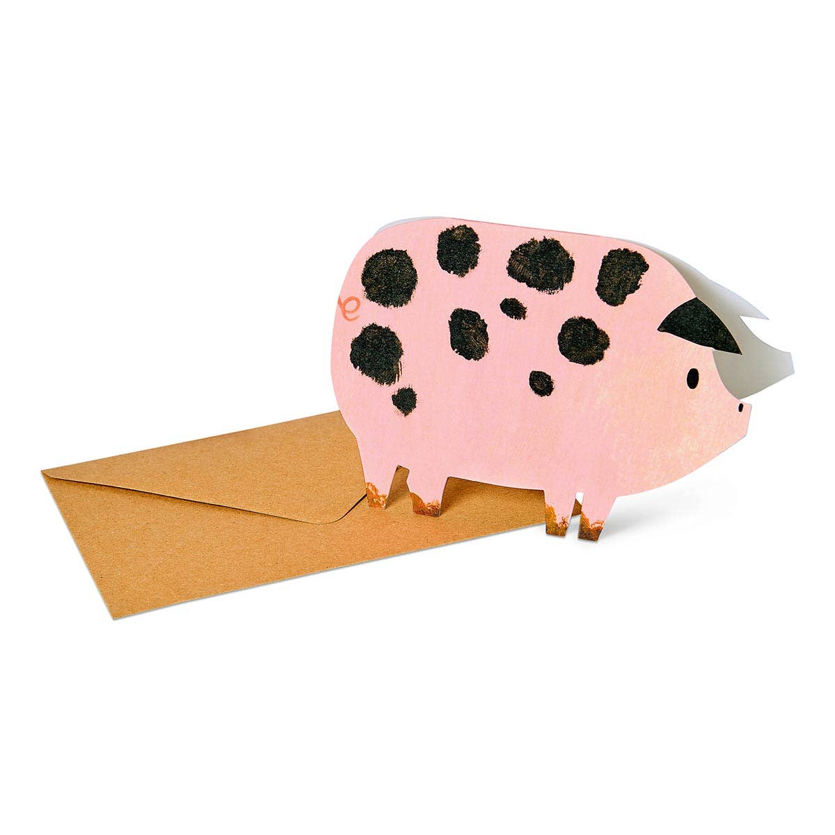 Spotty Pig Shaped Greetings Card - Image 2