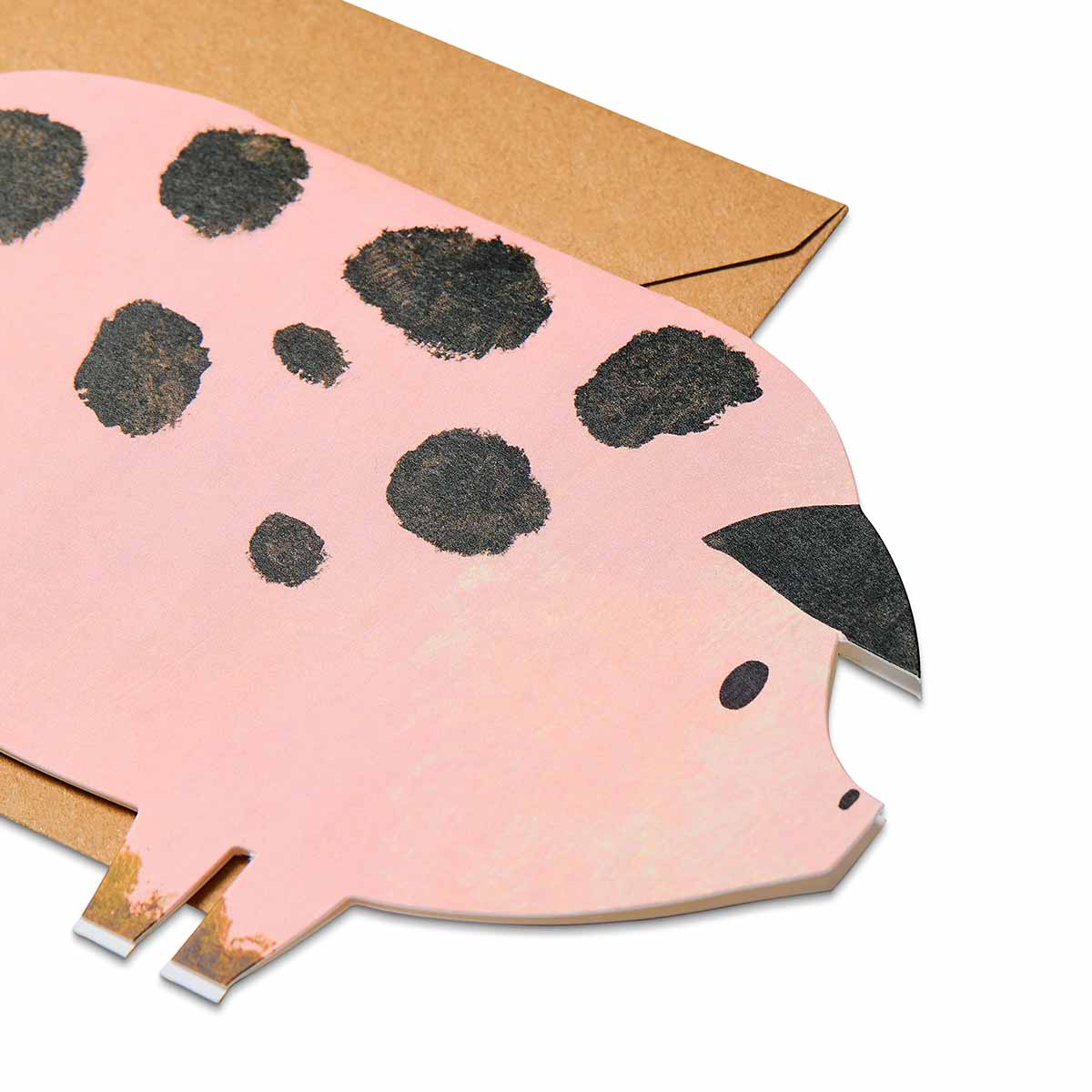 Spotty Pig Shaped Greetings Card - Image 3