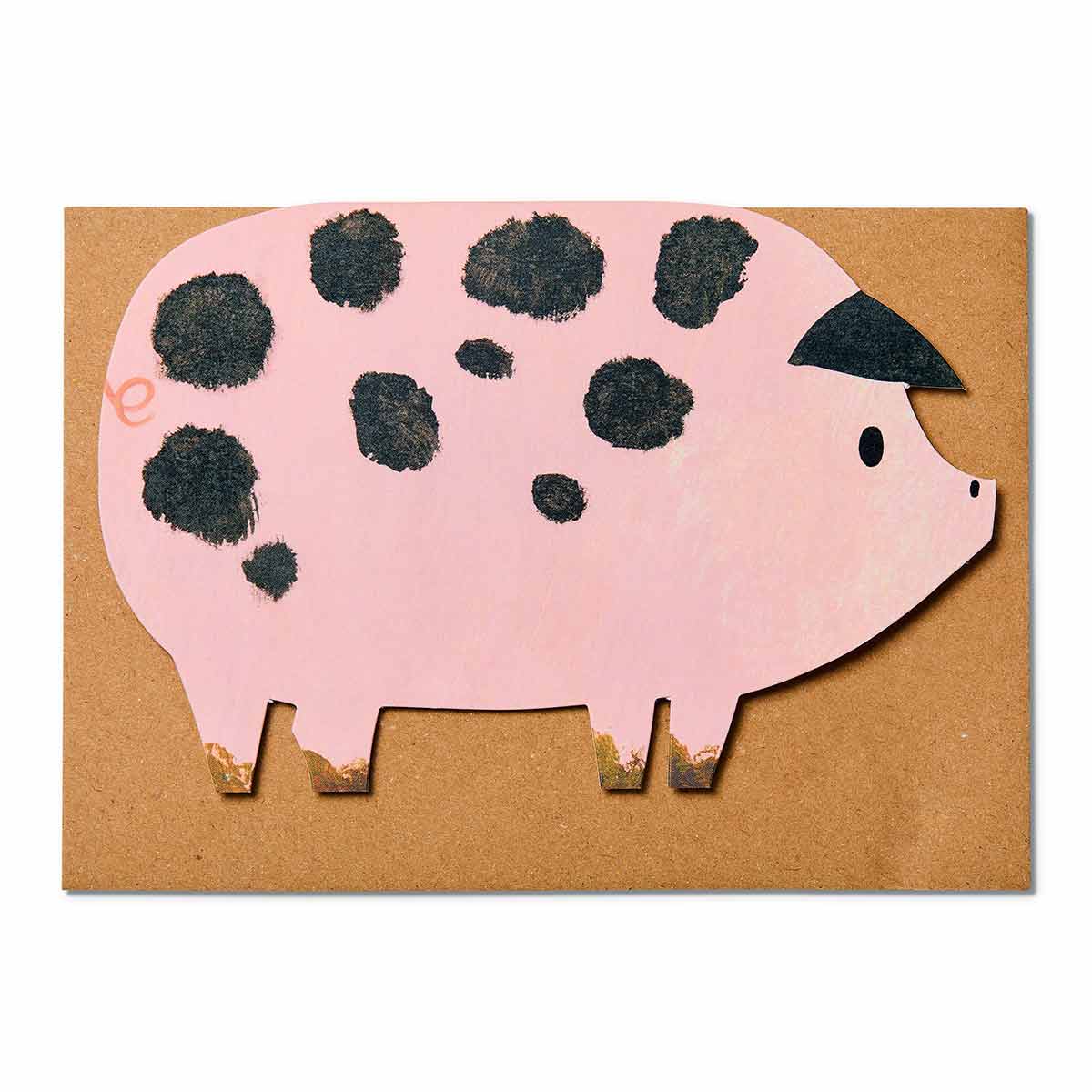 Spotty Pig Shaped Greetings Card - Image 5