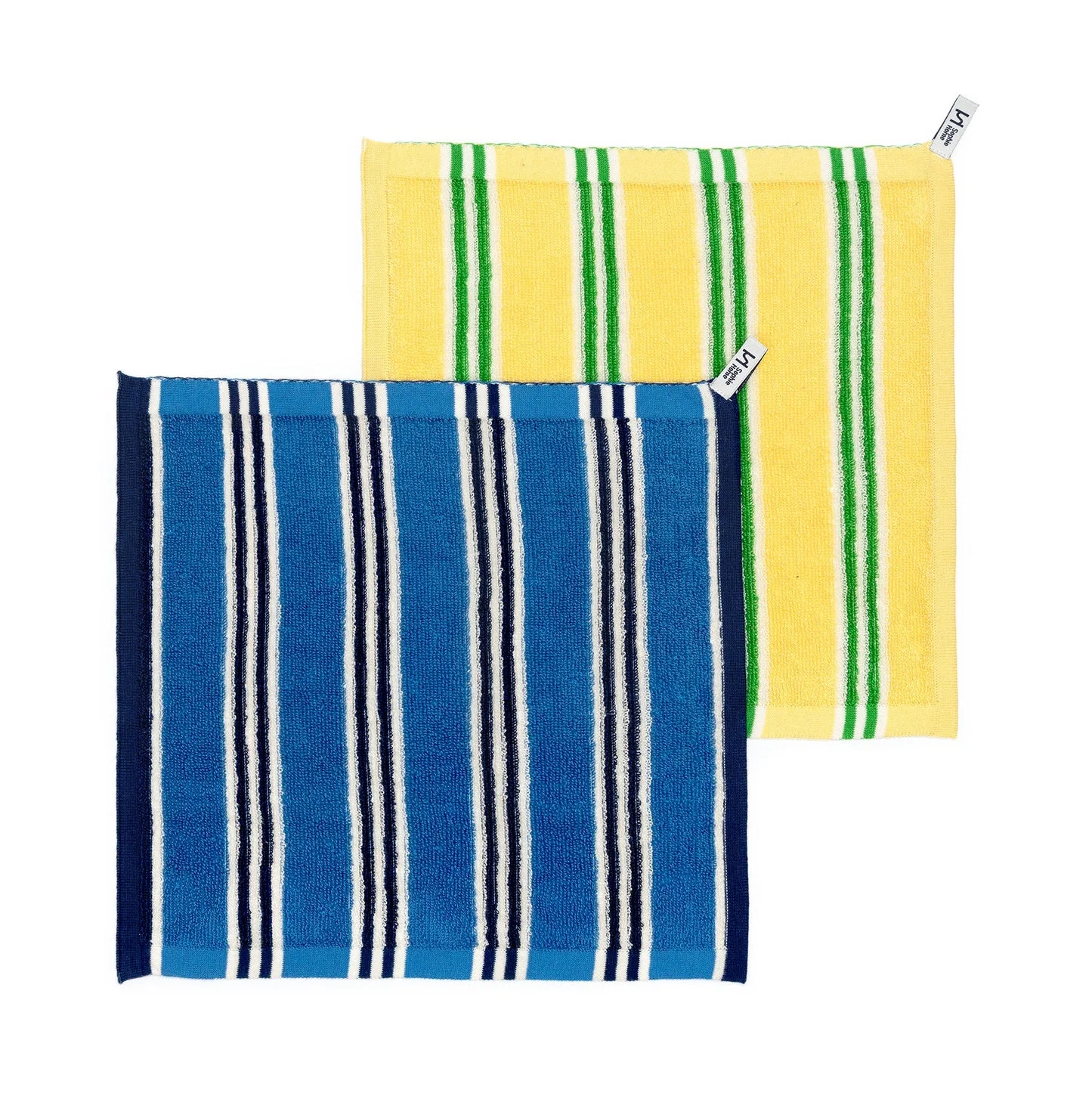 Striped Terry Flannel Washcloth - Striped Cobalt - Image 2