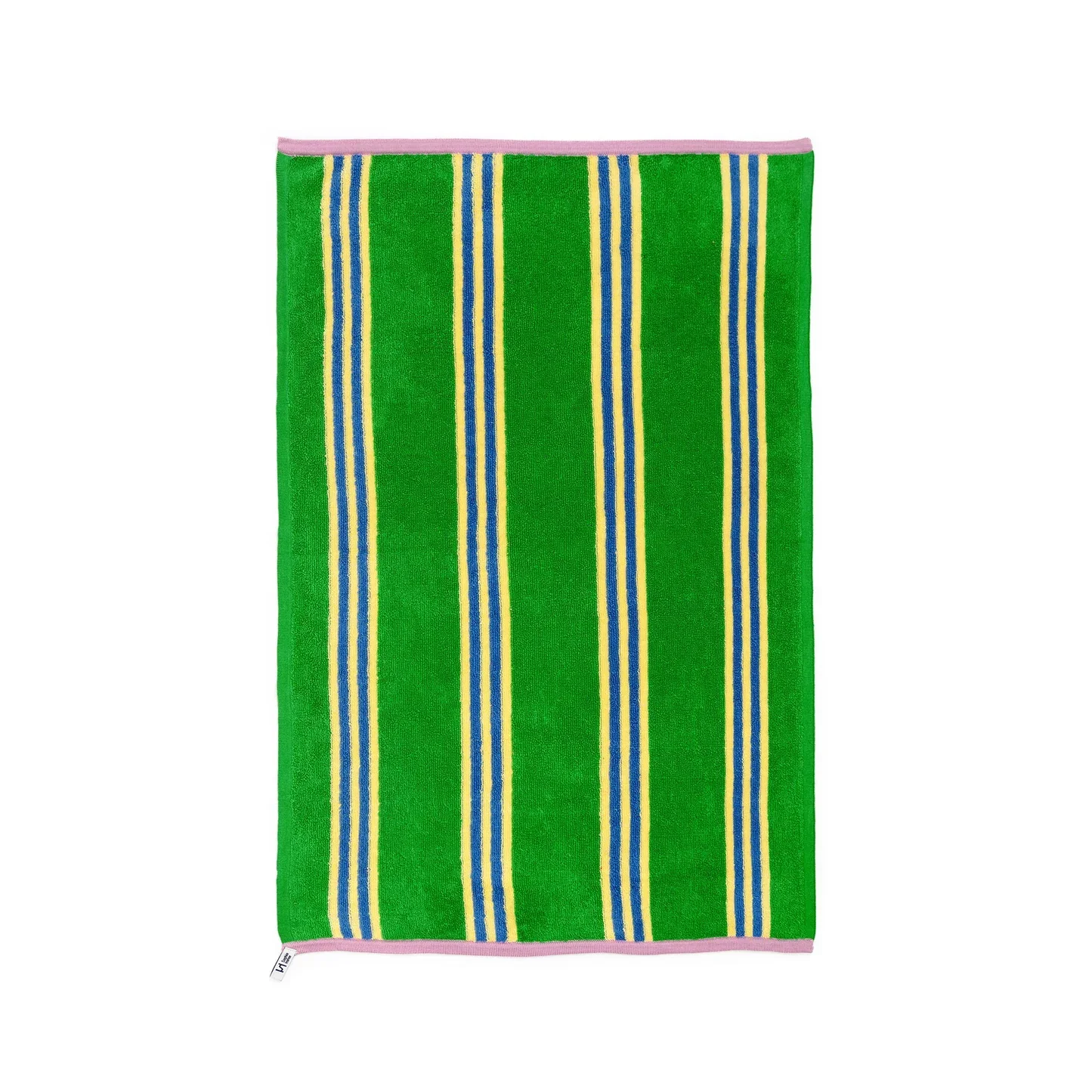 Striped Terry Towelling Hand Towel - Striped Green