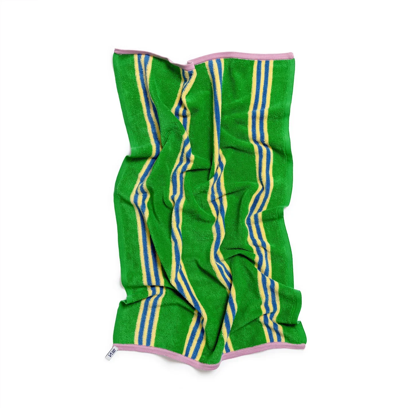 Striped Terry Towelling Hand Towel - Striped Green - Image 2