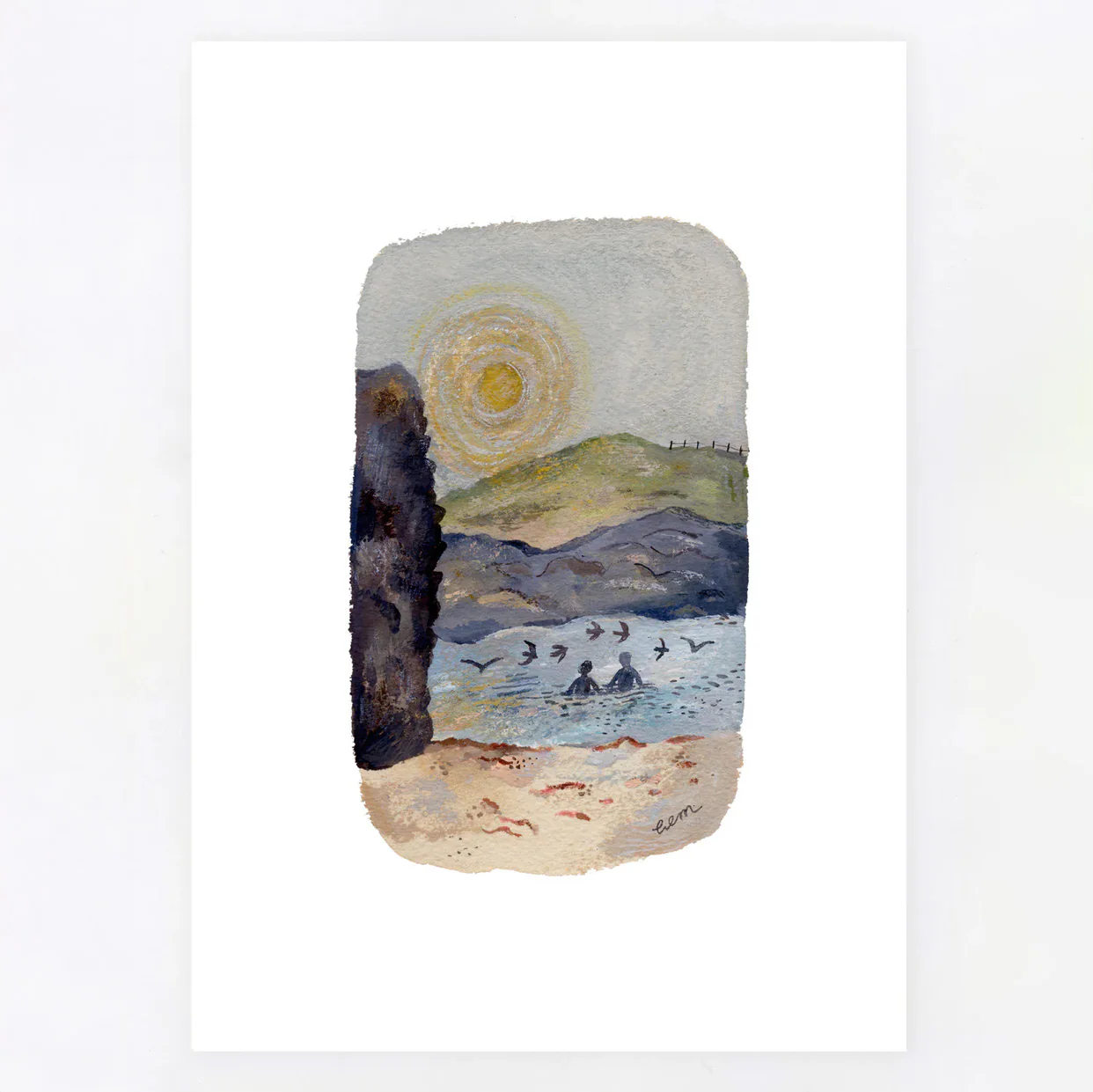 'Sundown Swim' A5 Art Print