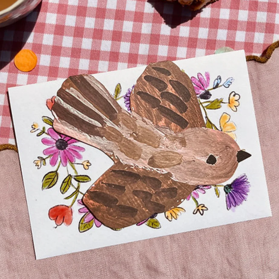 'Swooping Bird' Die Cut Greetings Card