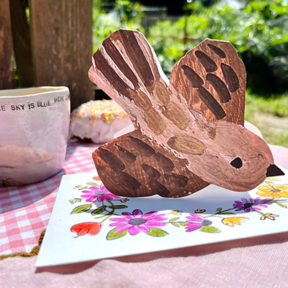 'Swooping Bird' Die Cut Greetings Card - Image 2