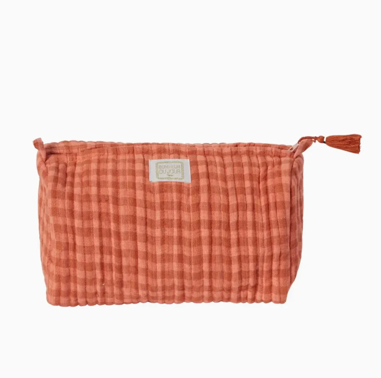 Terracotta Quilted Cotton Toiletry Bag