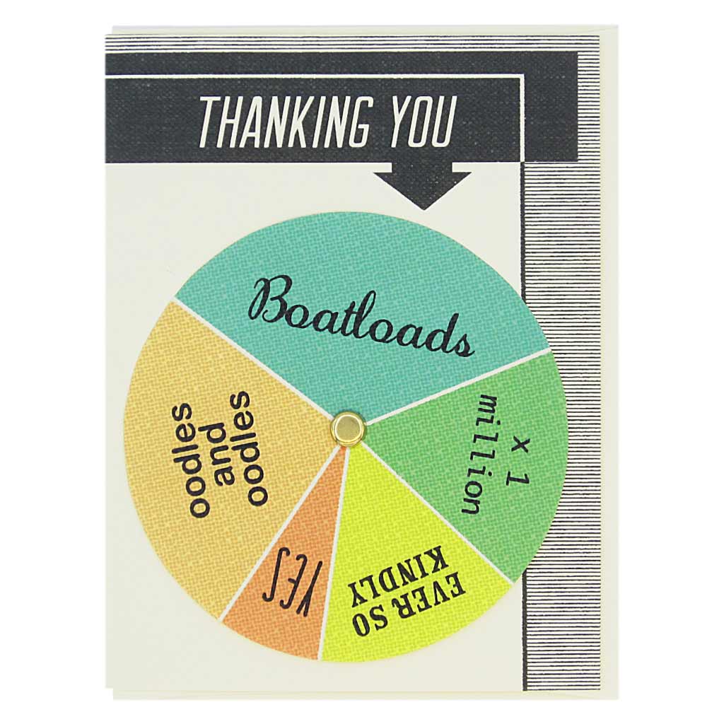 'Thanking You' Spinning Wheel Greetings Card