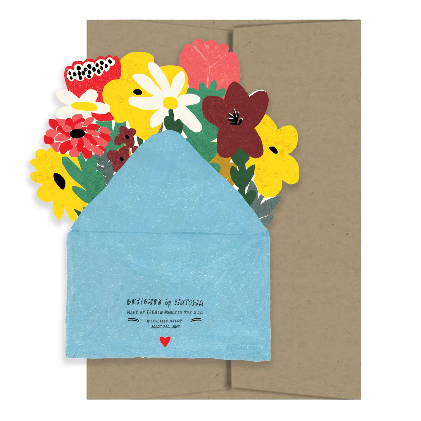 'Thanks with Flowers' Die Cut Greetings Card - Image 2