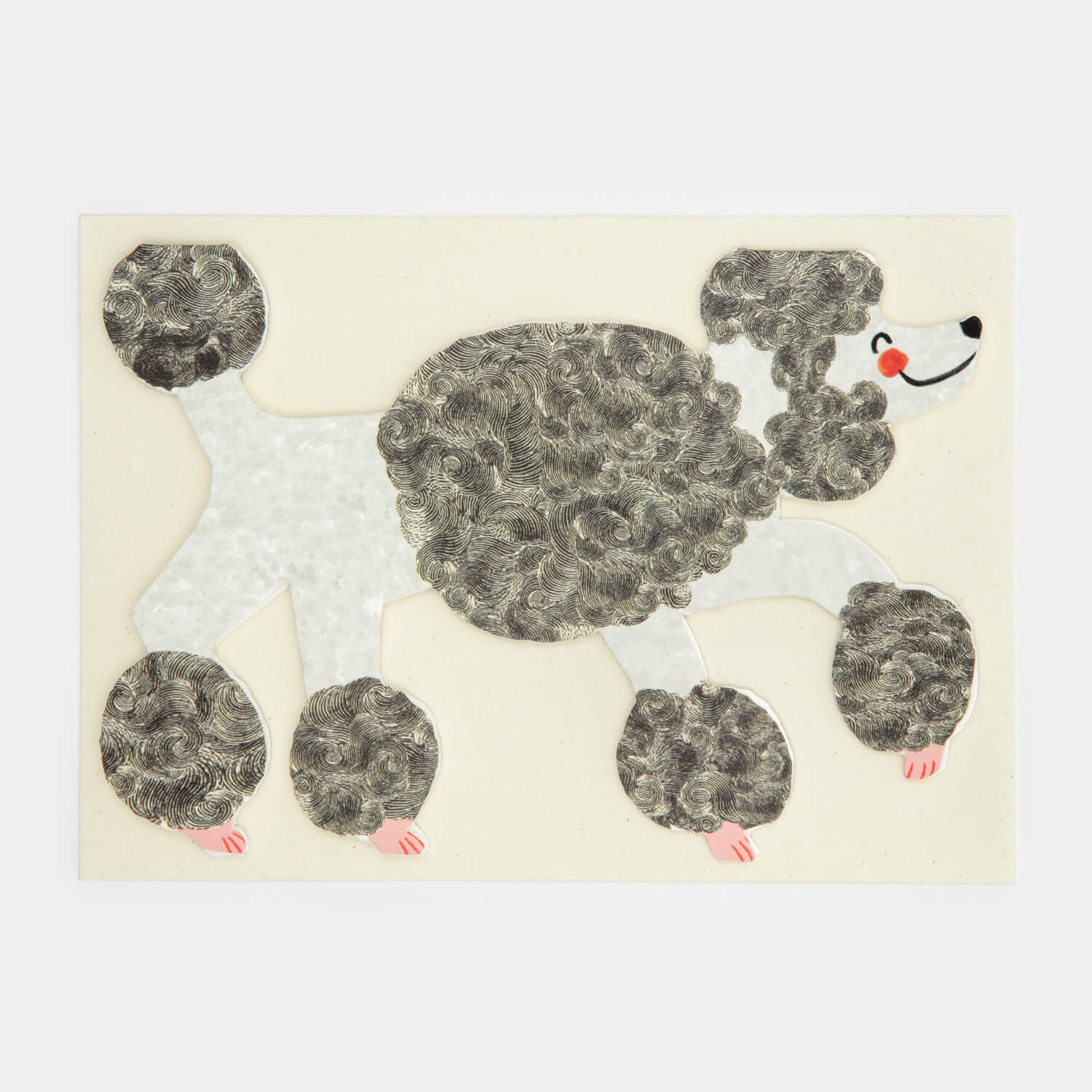 'The Poodle' Greetings Card