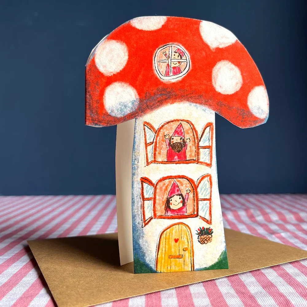 'Toadstool Dream Home' Greetings Card