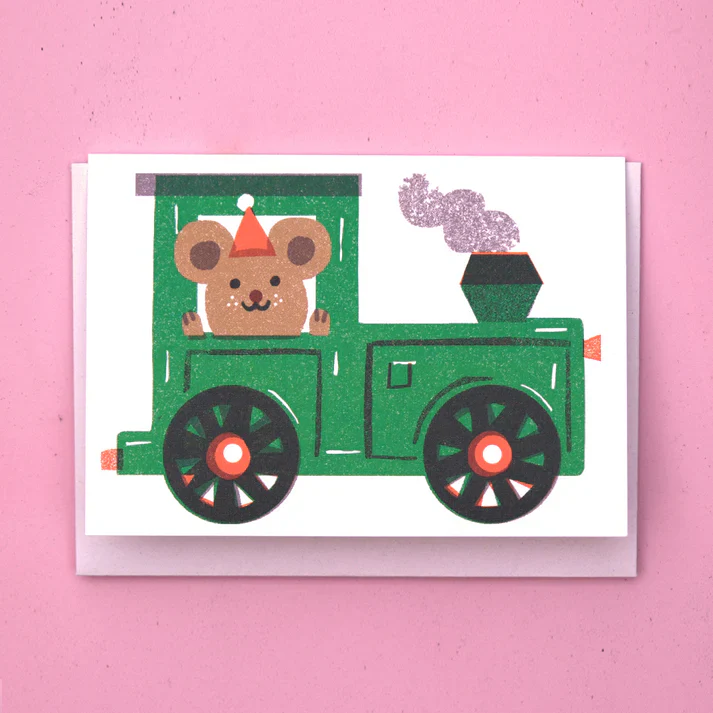 'Train' Mini Greetings Card