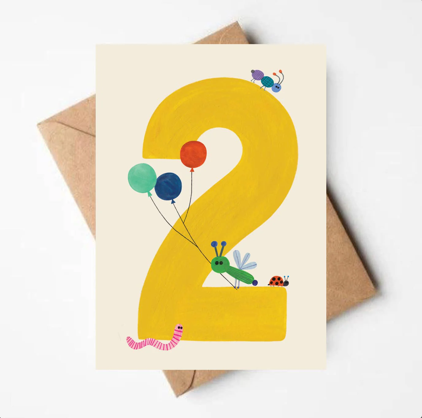 'Two' Greetings Card