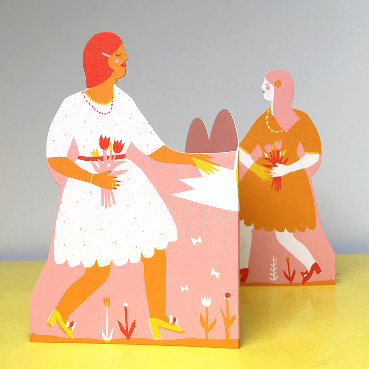 'Two Women' Concertina Heart Greeetings Card - Image 3