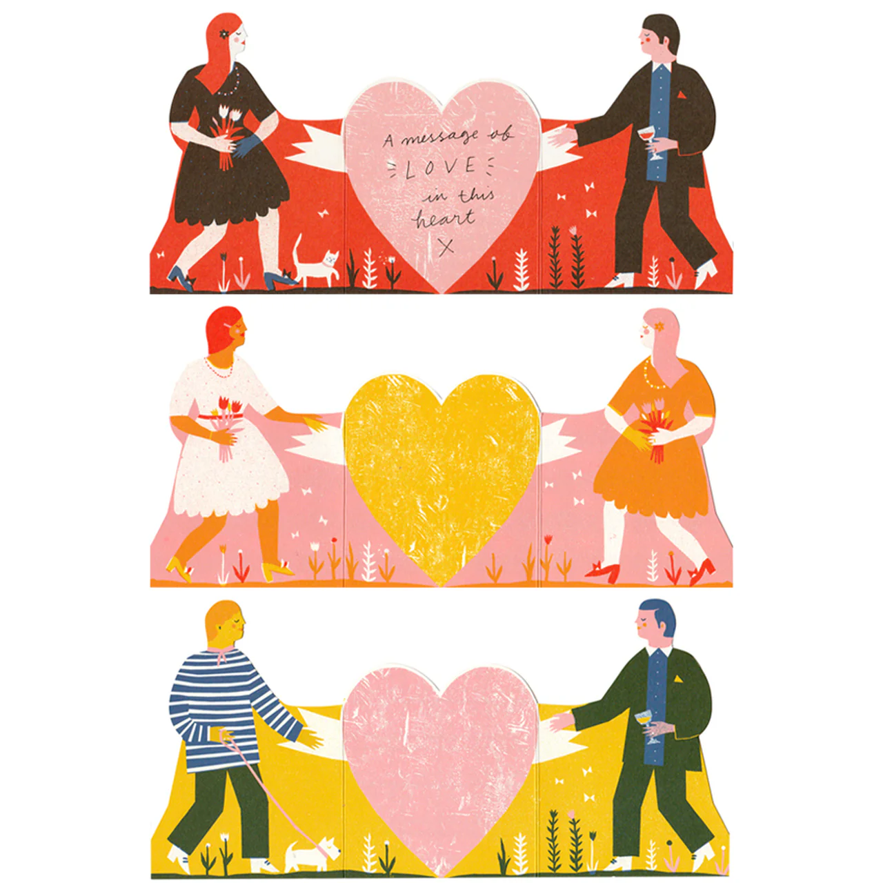 'Two Women' Concertina Heart Greeetings Card - Image 4