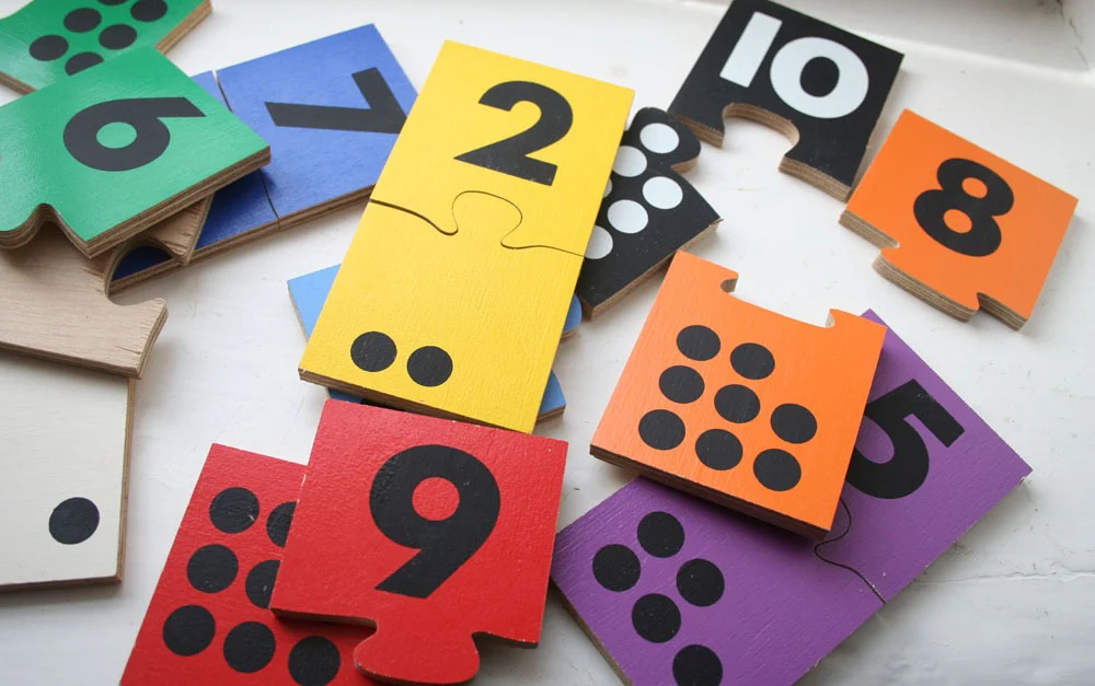 Vintage Wooden Plywood Number Puzzle - Image 2