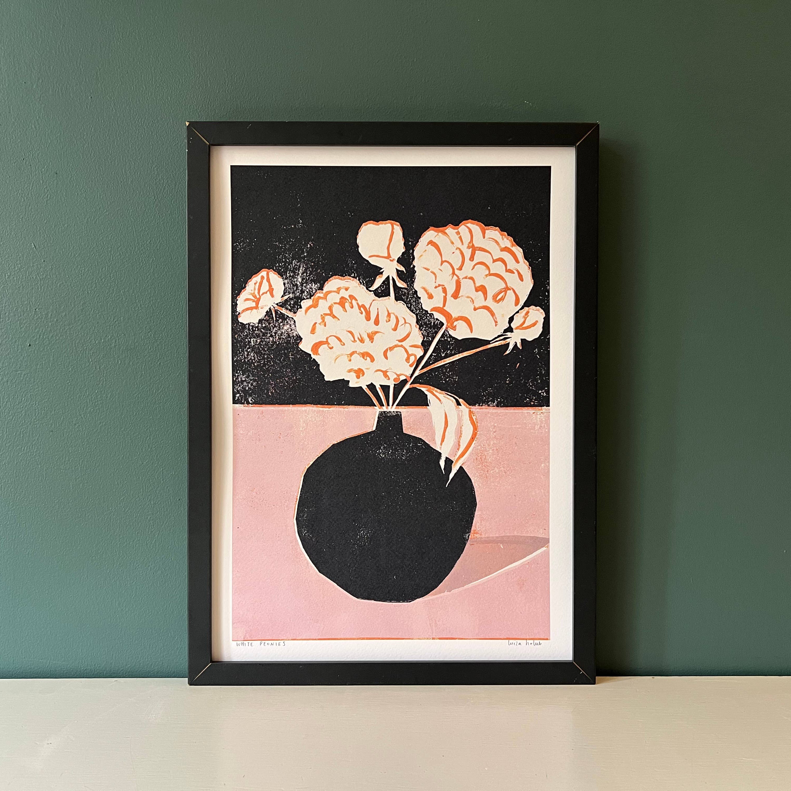 'White Peonies' Art Print - Image 2