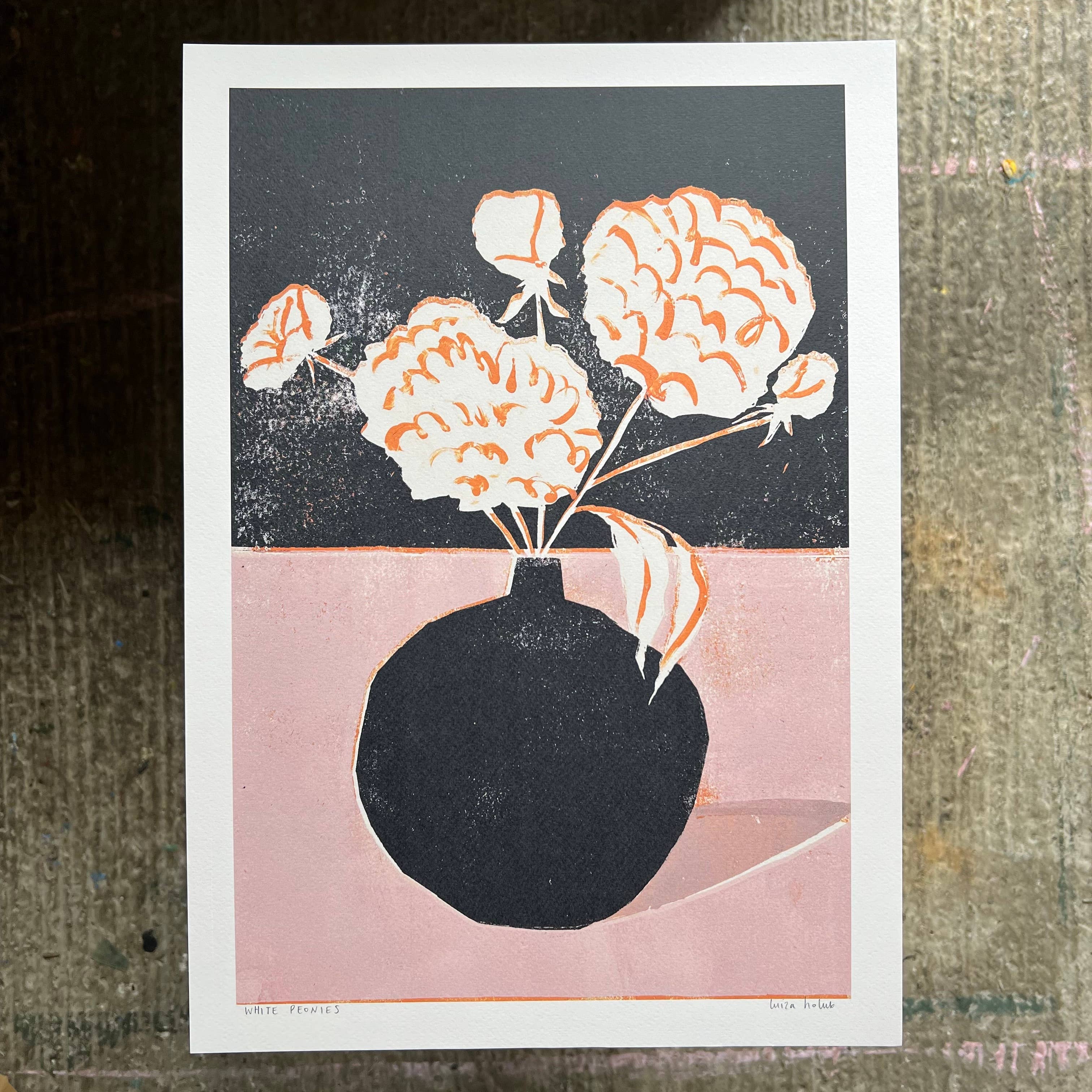 'White Peonies' Art Print - Image 4