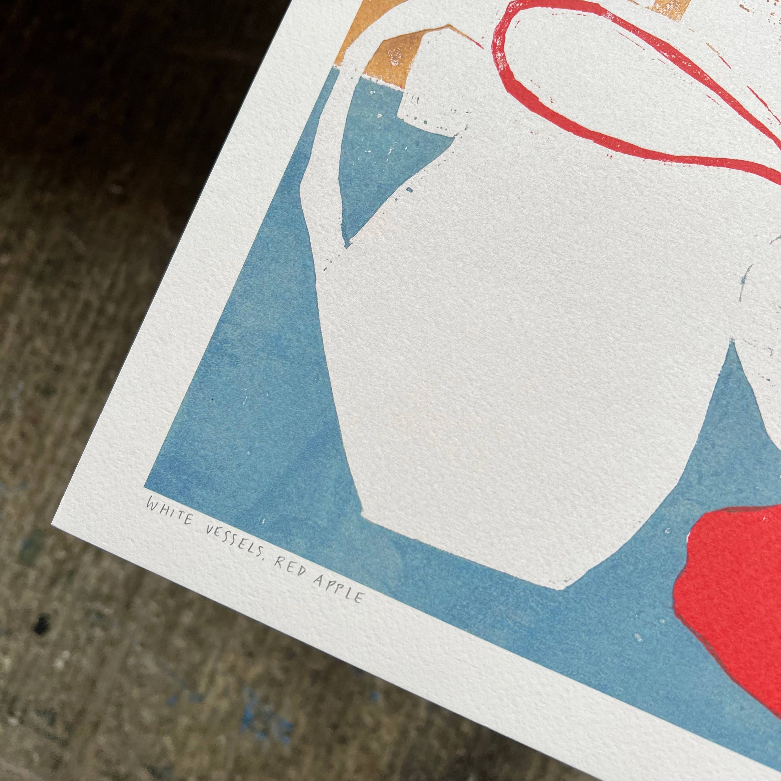 'White Vessels, Red Apple' Art Print - Image 3