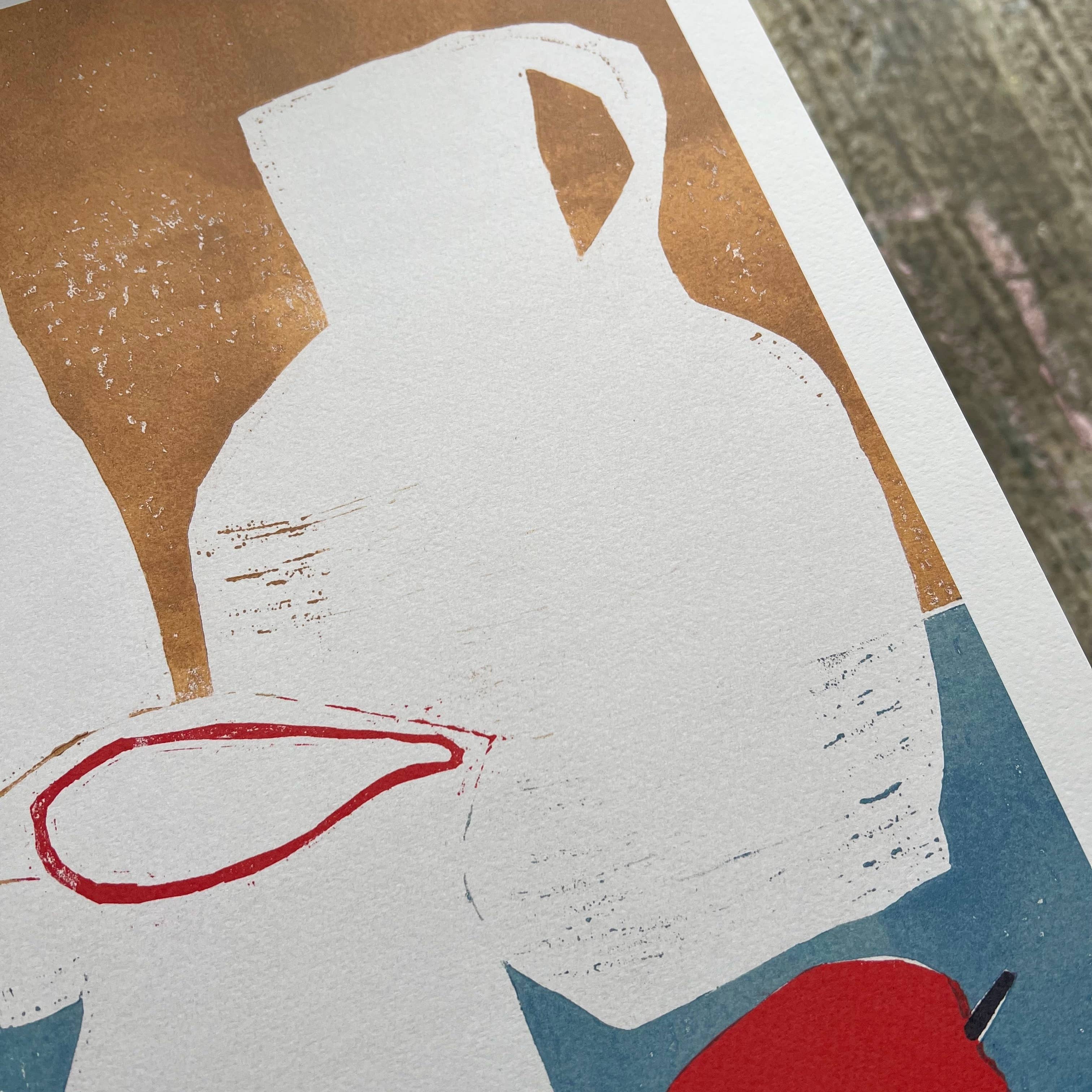 'White Vessels, Red Apple' Art Print - Image 4