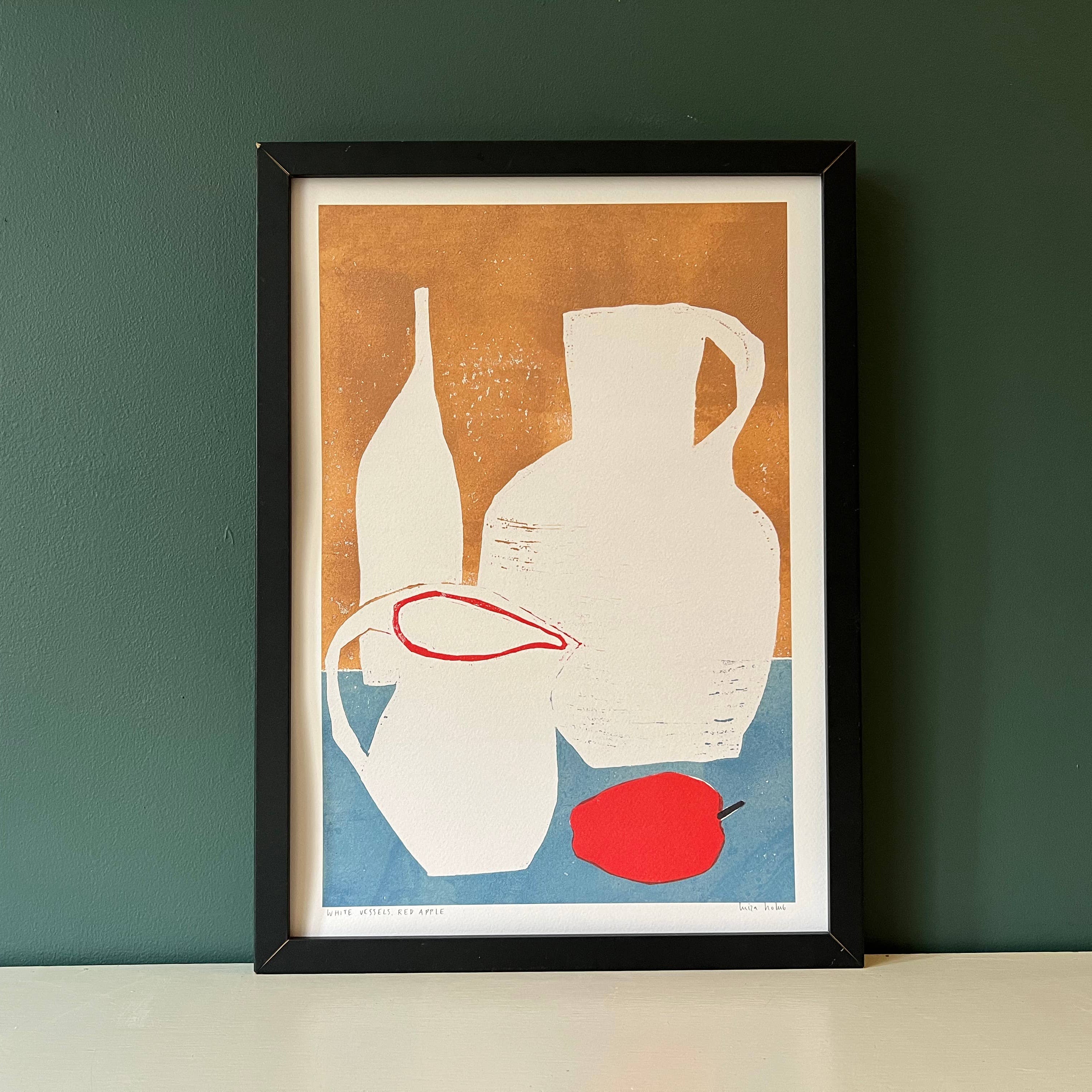 'White Vessels, Red Apple' Art Print - Image 5