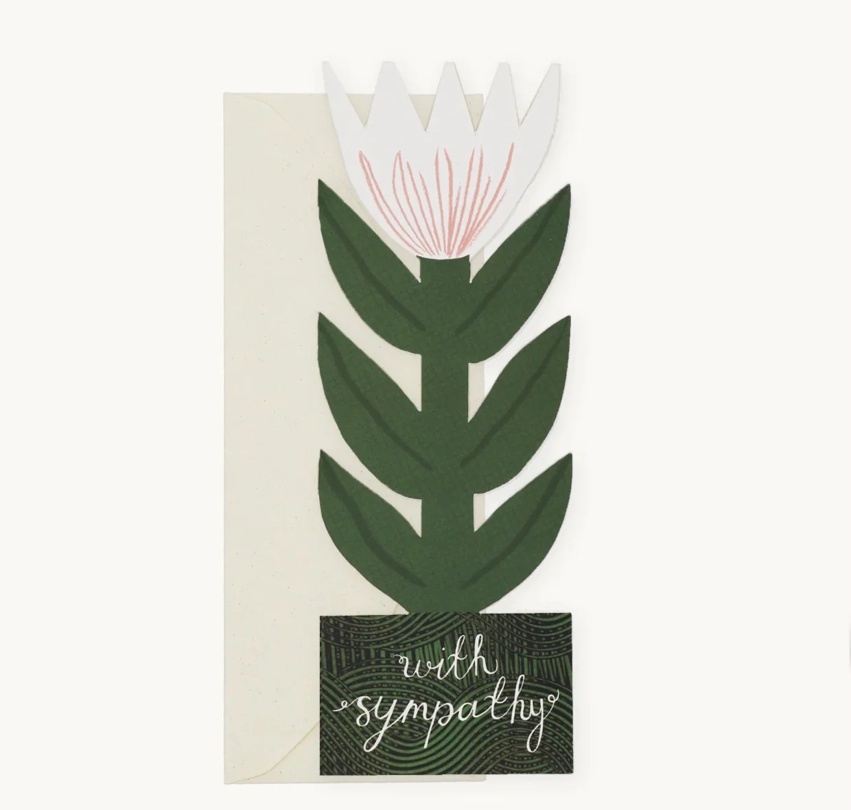 'With Sympathy' Stand Up Flower Greetings Card